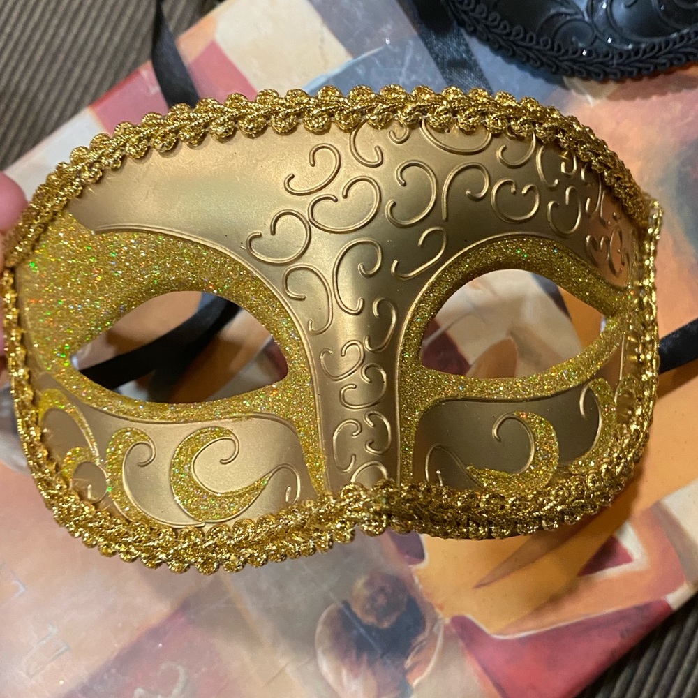 Glittered Gold Masquerade Mask